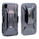 Wholesale Alcatel OneTouch Idol 3 5.5 Armor Holster Combo Belt Clip Case (Black)